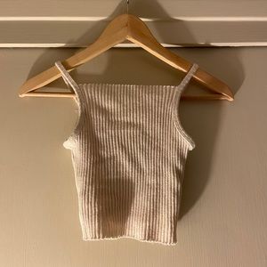 Ribbed square neck sweater tank